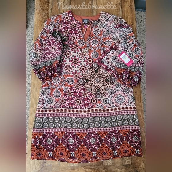 $148 NWT Vince Camuto Balloon 3/4 Sleeve Shift Dress - Picture 7 of 15